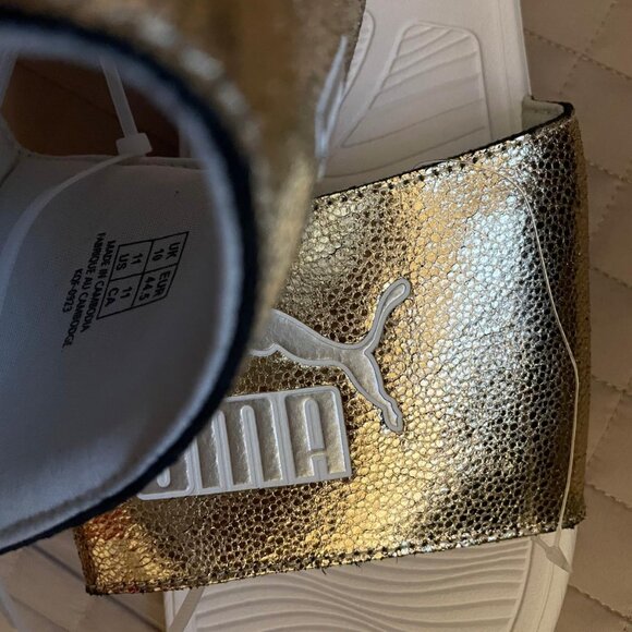 New! Gold Puma Women's Sliders - Size 11 - Picture 3 of 5